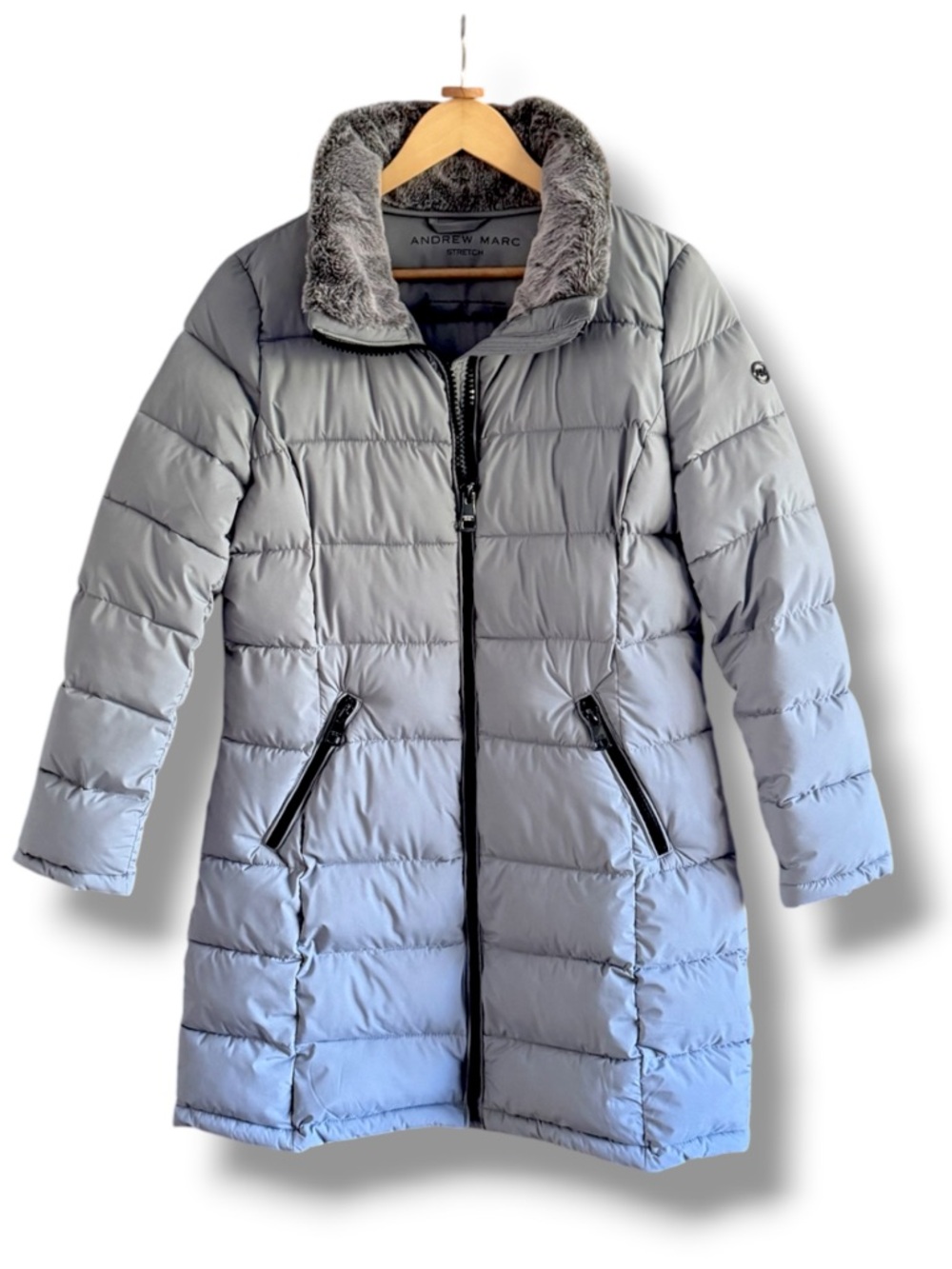 Andrew Marc Womens’ Large Long Stretch Parka Used with Care